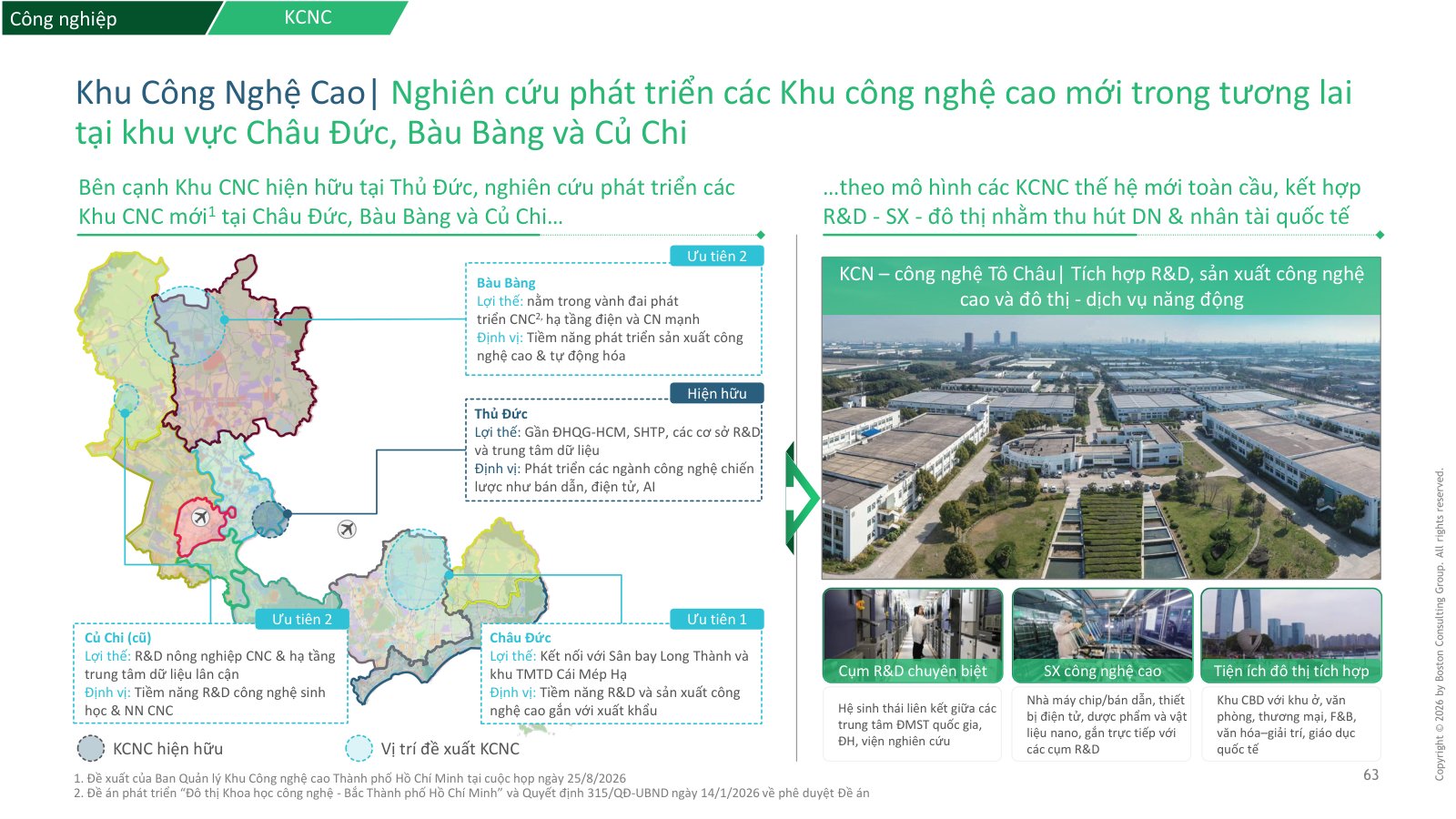 Đề xuất khu công nghệ cao mới TP.HCM tại Châu Đức, Bàu Bàng, Củ Chi
